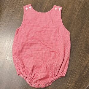 Classic Whimsy Red Gingham Baby Romper